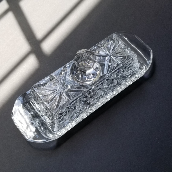 unknown Dining American Cut Crystal Covered Butter Dish Eleanor